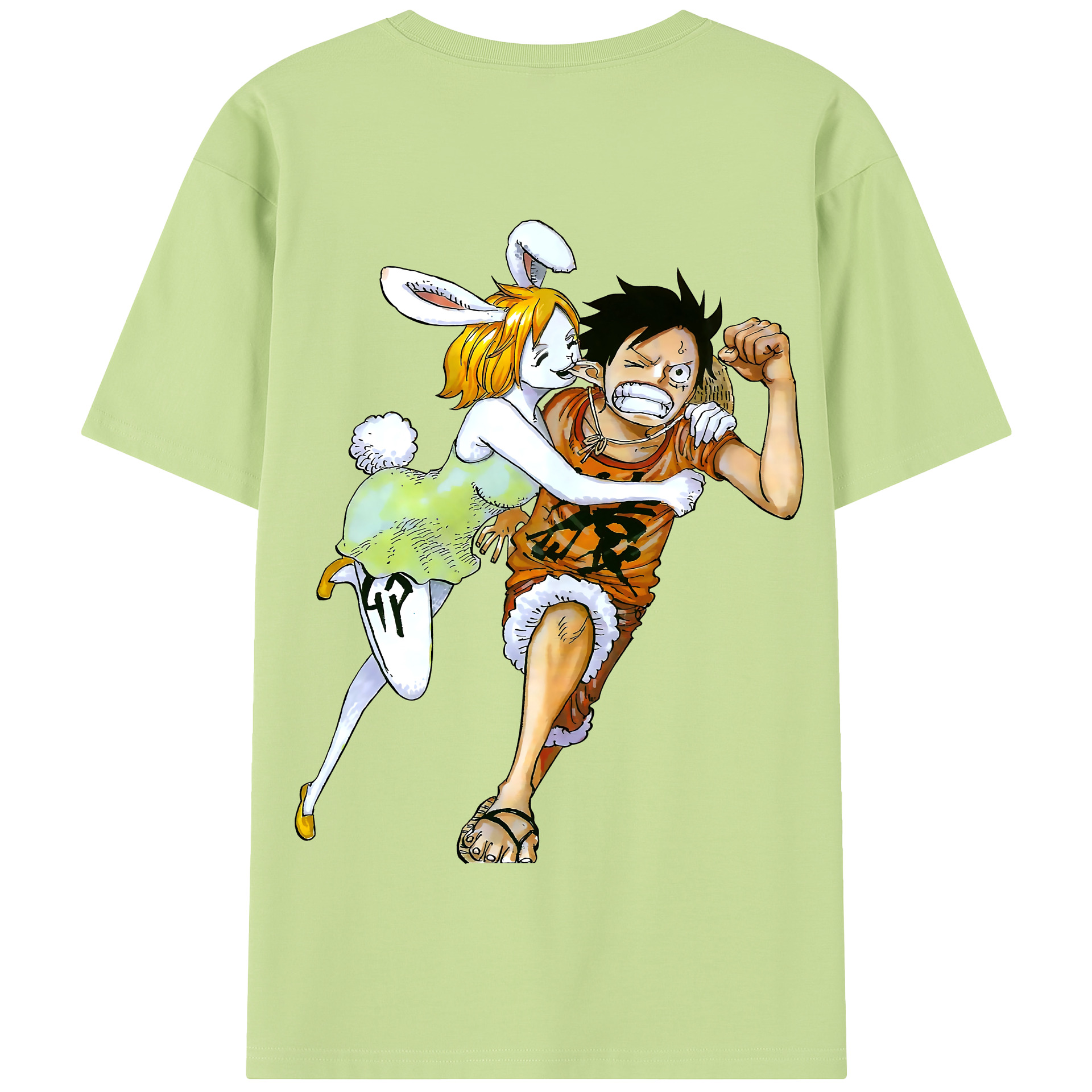 ワンピース モンキー・D・ルフィ ONE PIECE Monkey D. Luffy 綿100％半袖Tシャツ（背面プリント）
